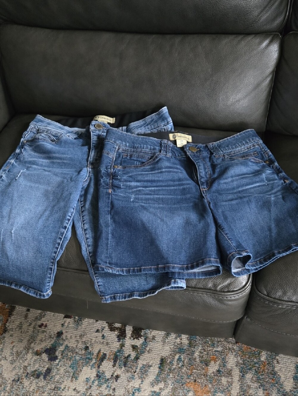2 Pair Denim Shorts- Classic Blue Jean Shorts